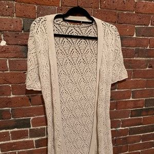 Boho short sleeve lace knit summer cardigan